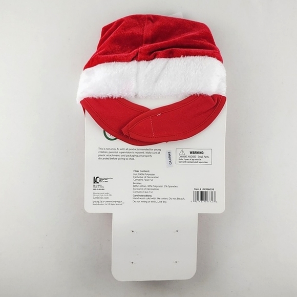 Little Me Baby's My First Christmas Santa Hat Bib & Booties Set Size Up to 12M - Picture 6 of 8